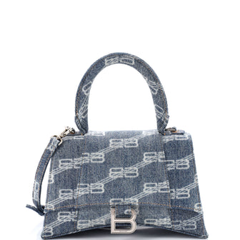 Balenciaga Hourglass Top Handle Bag Denim Small