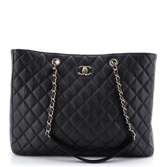 Chanel Classic CC Shopping Tote Quilted Caviar Large