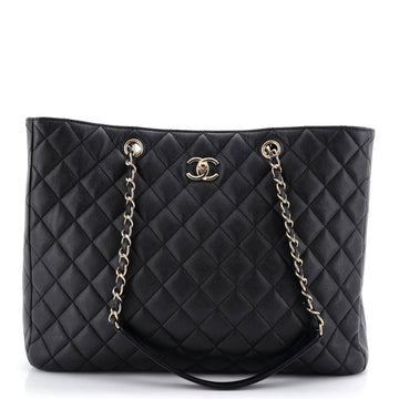 Chanel Classic CC Shopping Tote Quilted Caviar Large