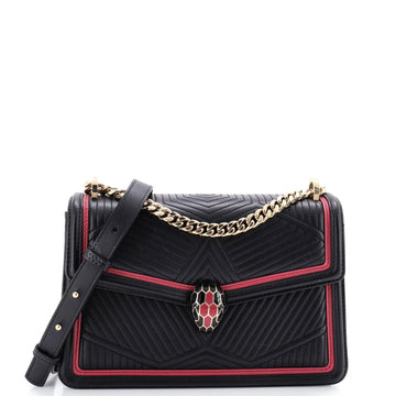 Bvlgari Serpenti Forever Shoulder Bag Quilted Leather Small