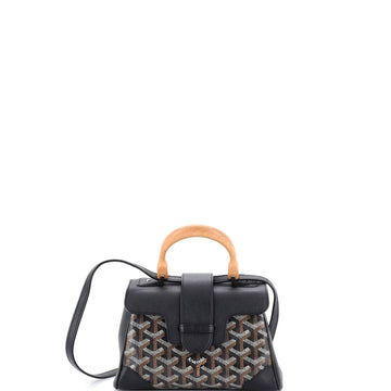 Goyard Saigon Top Handle Bag Coated Canvas with Leather Mini