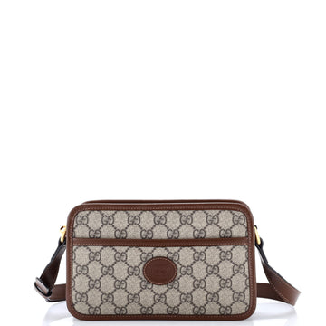 Gucci Interlocking G Patch Camera Bag GG Coated Canvas Mini