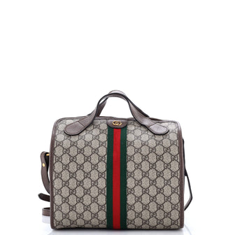 Gucci Ophidia Fold Over Duffle Bag GG Coated Canvas Mini