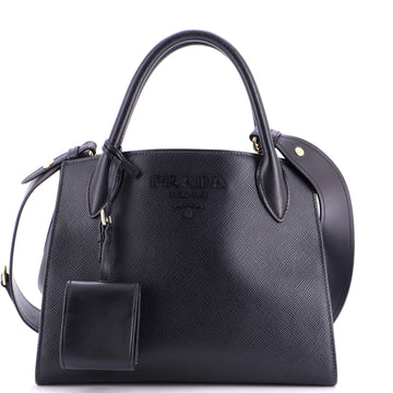 Prada Monochrome Tote Saffiano with City Calf Small