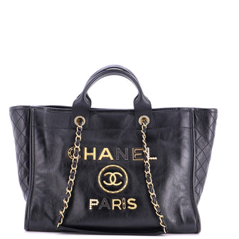 Chanel Deauville Tote Embellished Shiny Calfskin Medium