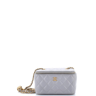 Chanel Pearl Crush Vanity Case with Chain Quilted Lambskin Small