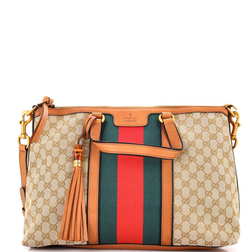 Gucci Rania Convertible Top Handle Bag Web GG Canvas Medium
