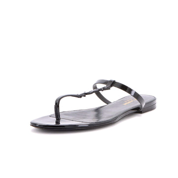 Saint Laurent Women's Cassandra Thong Flat Sandals Patent