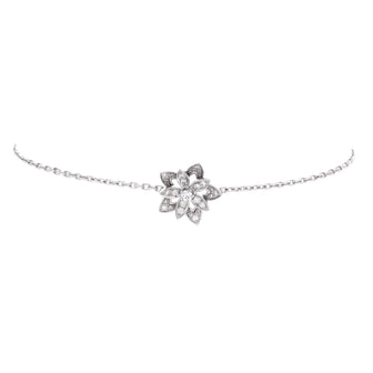 Van Cleef & Arpels Lotus Openwork Bracelet 18K White Gold with Diamonds Mini