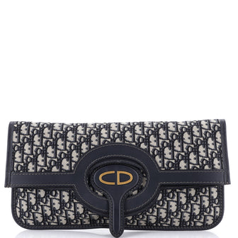 Christian Dior Fold Over Clutch Oblique Canvas
