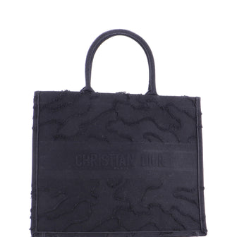Christian Dior Book Tote Camouflage Embroidered Canvas Large