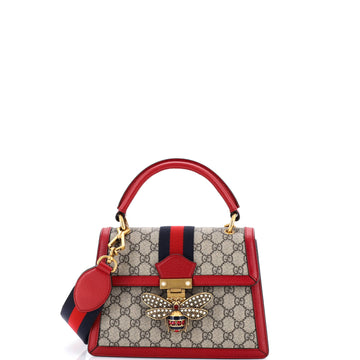 Gucci Queen Margaret Top Handle Bag GG Coated Canvas with Leather Small