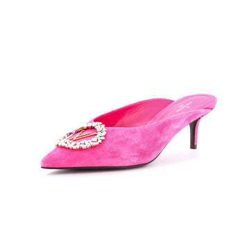 Louis Vuitton Women's Madeleine Pointed Toe Mules Suede with Crystals