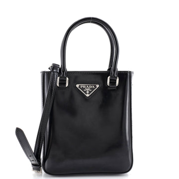 Prada Convertible Tote Brushed Leather Small
