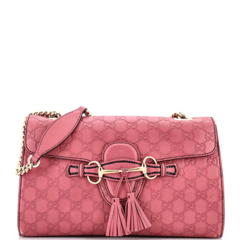 Gucci Emily Chain Flap Bag Guccissima Leather Medium