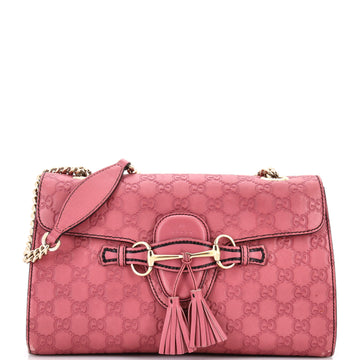 Gucci Emily Chain Flap Bag Guccissima Leather Medium