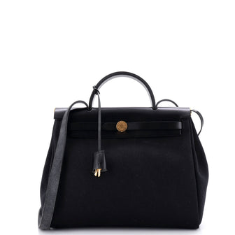 Hermes Herbag Zip Leather and Toile 31