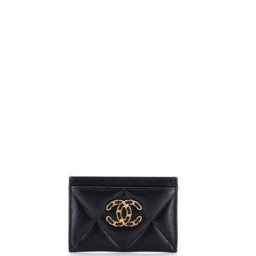 Chanel 19 Card Holder Quilted Leather