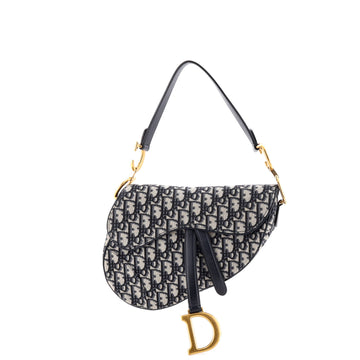Christian Dior Saddle Handbag Oblique Canvas Medium