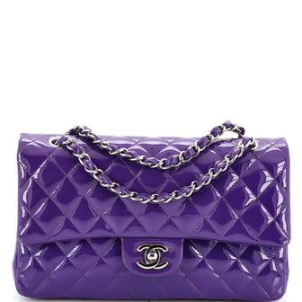 Chanel Classic Double Flap Bag Quilted Patent Medium