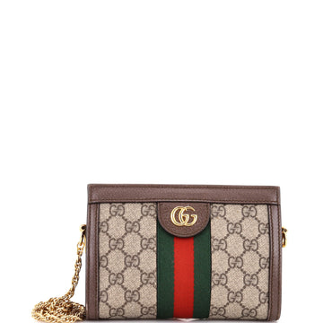 Gucci Ophidia Chain Shoulder Bag GG Coated Canvas Mini