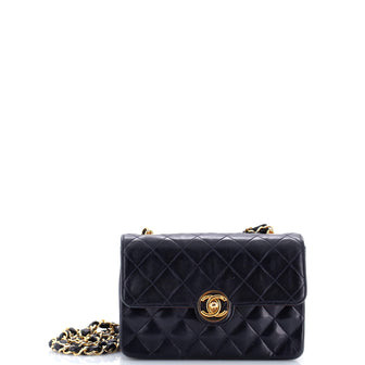 Chanel Vintage CC Chain Flap Bag Quilted Lambskin Mini