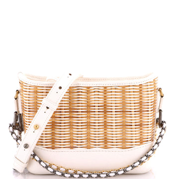 Chanel Gabrielle Hobo Rattan and Calfskin Small