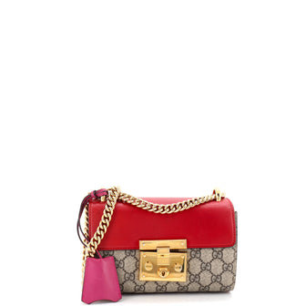 Gucci Padlock Shoulder Bag GG Coated Canvas and Leather Small