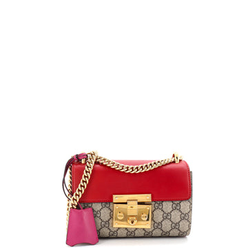 Gucci Padlock Shoulder Bag GG Coated Canvas and Leather Small
