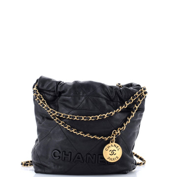 Chanel 22 Chain Hobo Quilted Caviar Mini