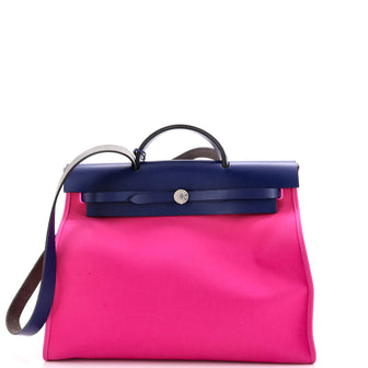 Hermes Herbag Zip Leather and Toile 39