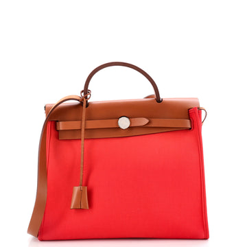 Hermes Herbag Zip Leather and Toile 31