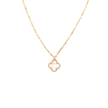Van Cleef & Arpels Sweet Alhambra Pendant Necklace 18K Yellow Gold and Mother of Pearl