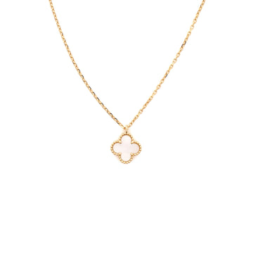 Van Cleef & Arpels Sweet Alhambra Pendant Necklace 18K Yellow Gold and Mother of Pearl