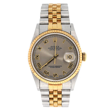 Rolex Oyster Perpetual Datejust Automatic Watch Stainless Steel and Yellow Gold 36