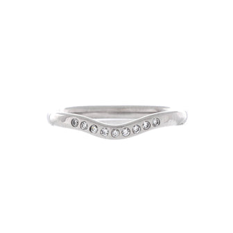 Tiffany & Co. Elsa Peretti Curved Wedding Band Ring Platinum with Diamonds