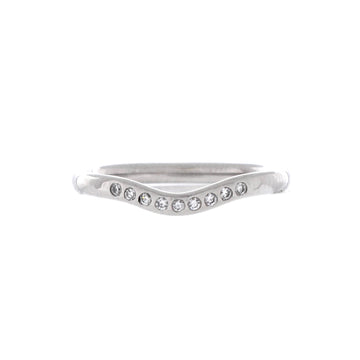 Tiffany & Co. Elsa Peretti Curved Wedding Band Ring Platinum with Diamonds