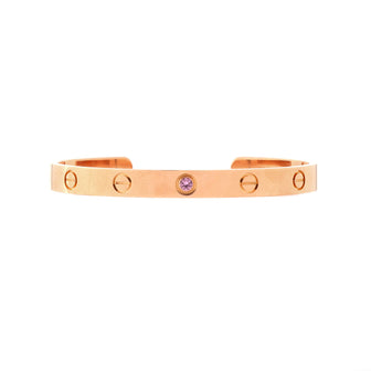 Cartier Love Cuff Bracelet 18K Rose Gold with Pink Sapphire