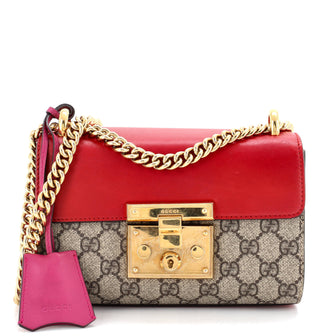 Gucci Padlock Shoulder Bag GG Coated Canvas and Leather Small