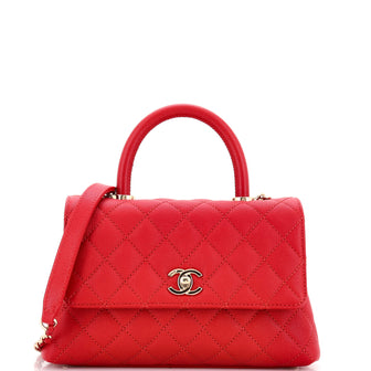 Chanel Coco Top Handle Bag Quilted Caviar Mini