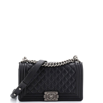 Chanel Boy Flap Bag Quilted Lambskin Old Medium