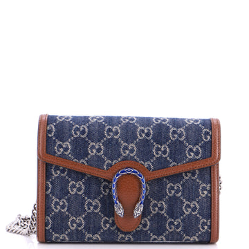 Gucci Dionysus Chain Wallet GG Denim Small