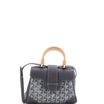 Goyard Saigon Top Handle Bag Coated Canvas with Leather Mini