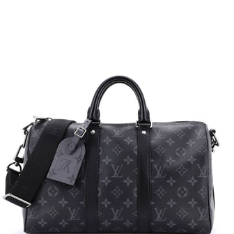 Louis Vuitton Keepall Bandouliere Bag Reverse Monogram Eclipse Canvas 35