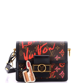 Louis Vuitton Dauphine Shoulder Bag Limited Edition Fall in Love Monogram Canvas Mini