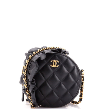 Chanel Romance Round Clutch with Chain Quilted Lambskin