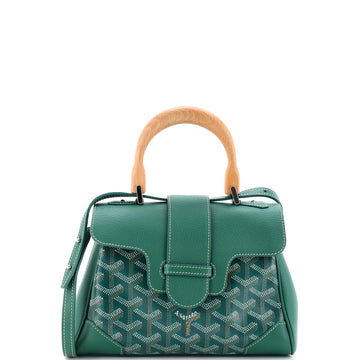 Goyard Saigon Top Handle Bag Coated Canvas with Leather Mini