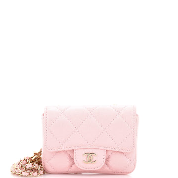 Chanel Classic Flap Chain Belt Bag Quilted Caviar Mini