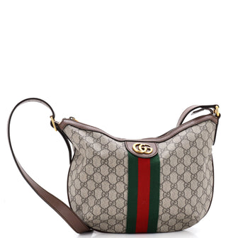 Gucci Ophidia Half Moon Hobo GG Coated Canvas Small