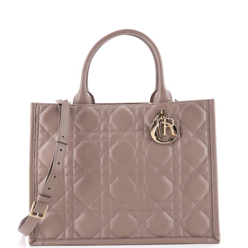 Christian Dior Book Tote with Strap Cannage Quilt Lambskin Medium